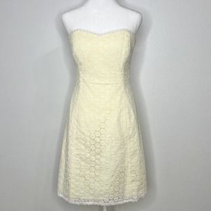 Shoshanna Yellow & White Circle Eyelet 100% Cotton